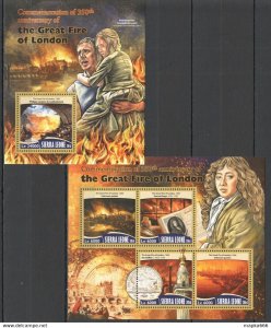 2016 Sierra Leone The Great Fire Of London Kb+Bl ** Stamps St370