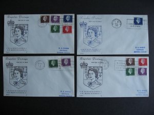 Canada FDC Cameo H&E 3 combo, 1 single first day covers Sc 401-5