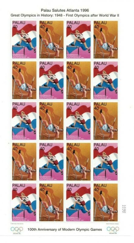 Palau 1996 - Atlanta Olympics Sports - Sheet of 20 Stamps - MNH