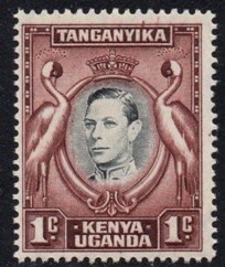 Kenya Uganda Tanganyika - 1951 KGVI 1c p13.25x13.75 red-brown MNH** SG 131ai