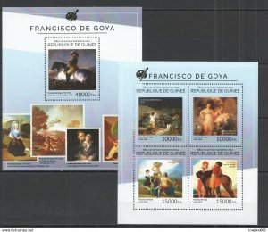 2014 Guinea Art Paintings Painters Francisco De Goya Kb+Bl ** Stamps St734