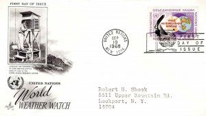 United Nations 1968 FDC Sc 189 World Weather Watch Artcraft Cachet UN New York