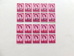 St Lucia #233 Mint/NH/VF, Overprint Red (normal) & Black, Not Sold, Panes of 10