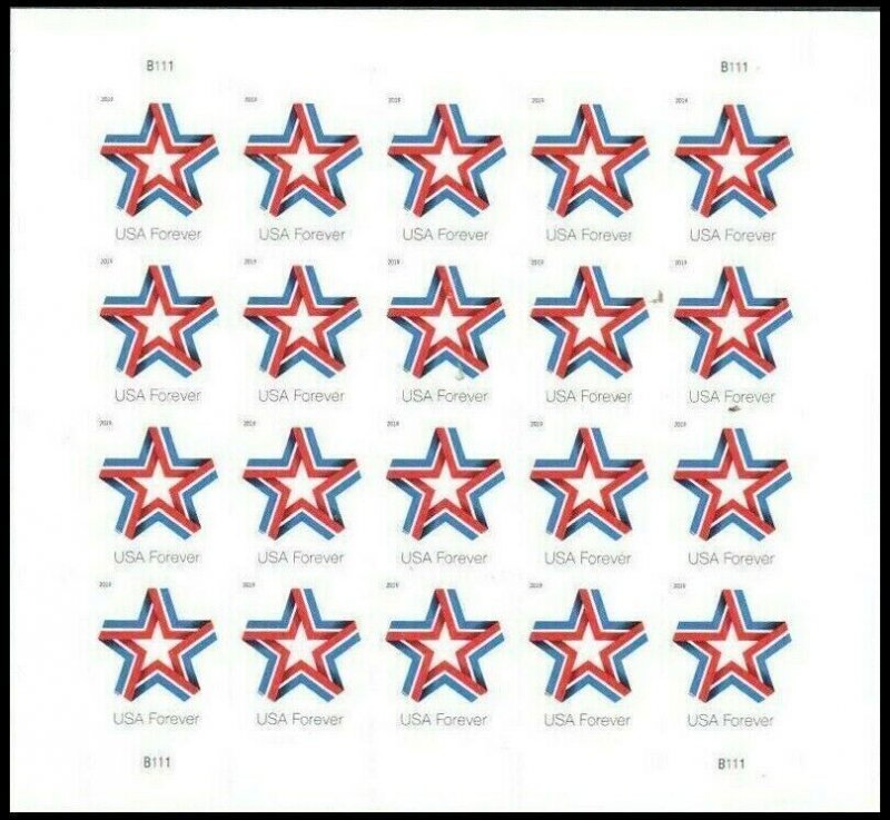 2019 US STAMP - STAR RIBBON - 20 FOREVER - SCOTT# 5361
