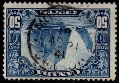 1929 Canada Scott #- 158 50 cent Bluenose King George V Scroll Issue Used