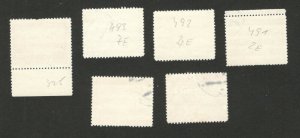 ALBANIA - 6 USED STAMPS - OVERPRINT - AIRMAIL - PLANE - 1950/1953.