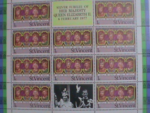 ​ST. VINCENT-1977 SC#484- SILVER JUBILEE OF QUEEN ELIZABETH II MNH SHEE VF