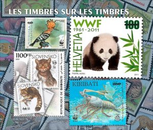 DJIBUTI - 2023 - Stamps on Stamps, WWF - Perf Souv Sheet - Mint Never Hinged