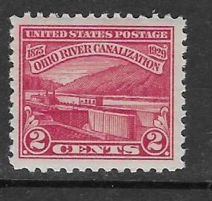 US#681 2c Ohio River (MNH) CV $0.90