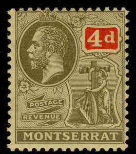 MONTSERRAT GV SG54, 4d grey-black & red/pale yellow, M MINT. Cat £9.