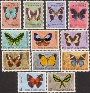 Papua New Guinea 1966 SG82-92 Butterfly series MLH