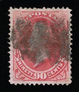 VERY AFFORDABLE GENUINE SCOTT #166 VF-XF USED 1873 CBNC 90¢ ROSE CARMINE #11433