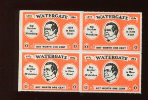 8 PRESIDENT NIXON WATERGATE POSTER STAMPS (L1178) 1972 IS 1984 'TRICKY DICK'