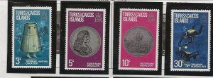 TURKS & CAICOS Sc 259-62+262a NH issue of 1973 - TREASURE HUNTING