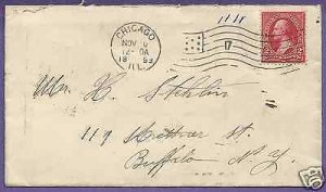 252a  CHICAGO - 1899, FLAG CANCEL, US POSTAL HISTORY COVER..