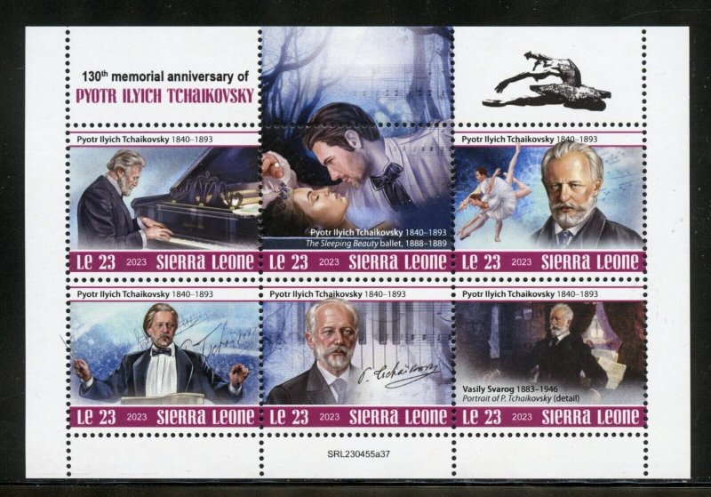 SIERRA LEONE 2023 130th ANNIVERSARY OF PYOTR TCHAIKOVSKY SHEET MINT NH