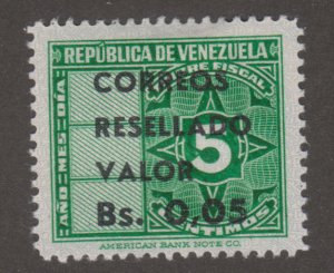 Venezuela 876 Revenue Stamps O/P 1965