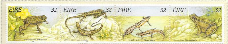 Ireland #982a  32p Reptiles & Amphibians  strip of (MNH) CV$12.50