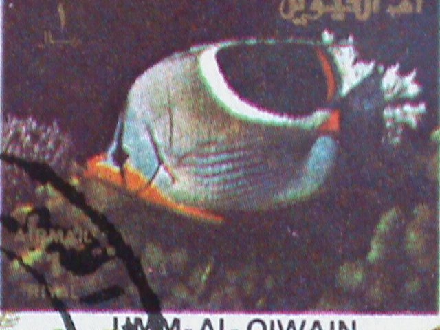 ​UMM AL QIWAIN 1973- TROPICAL FISH-UNDER WATER WORLD-CTO MINI SHEET VERY FINE