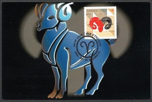 CANADA Sc #2449. SIGNS of the ZODIAC - THIS MAXICARD CELEBRATES ARIES