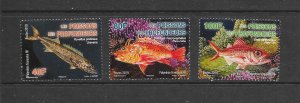 FISH - FRENCH POLYNESIA #1235-7  MNH