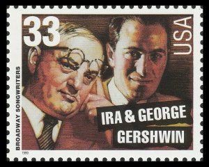 US 3345 Broadway Songwriters Ira & George Gershwin 33c single (1 stamp) MNH 1999