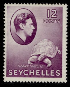 SEYCHELLES GVI SG139, 12c reddish violet, M MINT. Cat £50. CHALKY