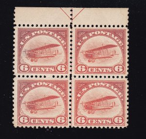 US C1 6c First Airmail Issue Mint Top Arrow Block of 4 VF-XF OG NH SCV $550