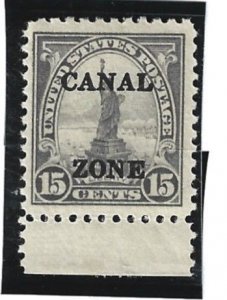 Canal Zone Scott #90 Mint NH 15c Sharpe Top A O/P 2021 CV $12.00