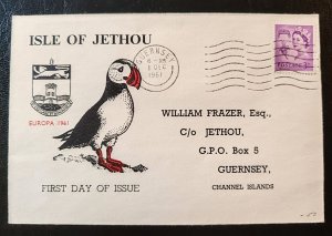 A First Day Cover (FDC) of stamps from Jetty Island, dedicated to the...
