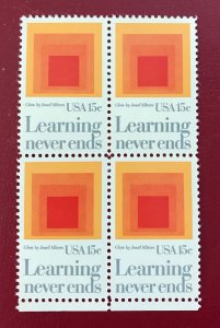 1980 US Sc 1833 MNH block 15c Glow by Josef Albers Cv.30 Lot 4144