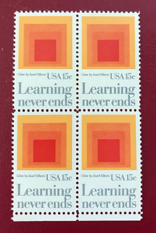 1980 US Sc 1833 MNH block 15c Glow by Josef Albers Cv.30 Lot 4144
