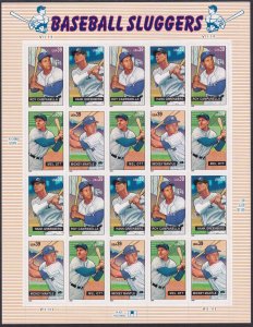 Sc# 4080 / 4083 U.S 39¢ complete 2006 Baseball Sluggers sheet MNH CV $16.00