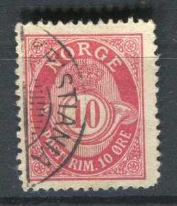 NORWAY; 1890s early classic 'ore' type used Shade of 10ore. + fair Postmark