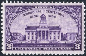 SC#838 3¢ Iowa Territory (1938) MNH