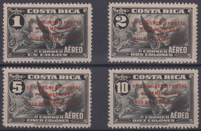 COSTA RICA 1946 RIO POSTAL CONGRESS Sc Unlisted Mena NE2-NE5 FULL SET MNH 