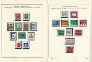 Germany Stamp Collection on 28 Schaubek Pages, 1970-1974 Mint NH, JFZ