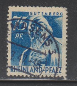 Germany,  75pf Rhine Palatinate (SC# 6N13) Used