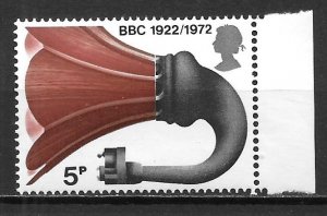 Great Britain 677 5p 50th BBC Phosphor Omitted MNH