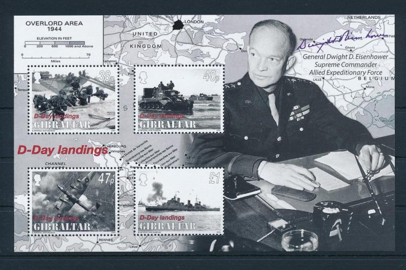 [81168] Gibraltar 2004 Second World war D-day Landings Eisenhower Sheet MNH