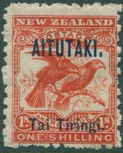 Aitutaki 1903 SG7 1s bright red Huia MLH