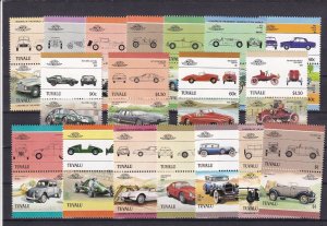 SA19h Tuvalu 1980's History of Cars mint pairs