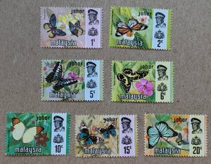 Johore 1971 Butterflies set, MNH. Scott 176-182, CV $10.65. SG 175-181