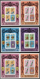 Maldives 1978 - Queen - 6 IMPERF Sheets of 3 Stamps - Scott #743-8 - MNH