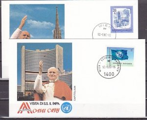 Austria, 1983 issue. Pope John Paul II visit to Austria on 2 Cachet Covers.. ^