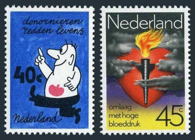 Netherlands 580-581,MNH.Michel 1123-1124. Drive against hypertension,1978.Heart,