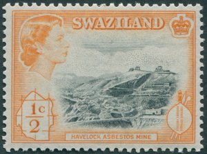 Swaziland 1961 ½c black & orange SG78 unused