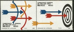 MEXICO 1619a, WORLD ARCHERY CHAMPIONSHIP. PAIR. MINT, NH. VF.