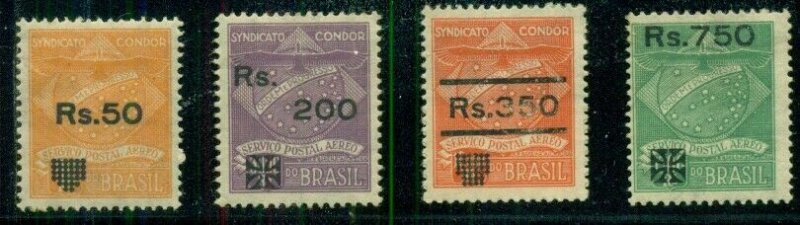 BRAZIL 1930 Condor Flight Ovpt, set of 4, og, hinged, Michel #C12-15