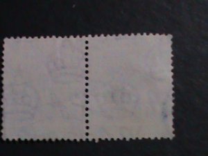 ​HONG KONG-1954 SC#186- 68 YEARS OLD-QUEEN ELIZABETH II USED PAIR-FANCY CANCEL